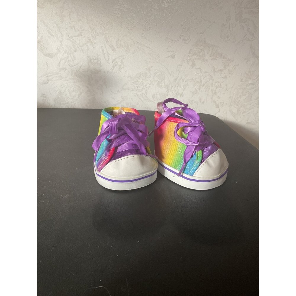Build-A-Bear Rainbow High-Top Shoes With Purple Laces For Stuffed Animals